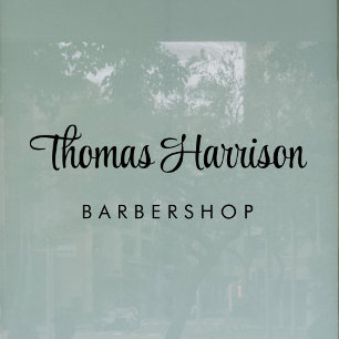 Business Name Stylish Signature Script Window Cling