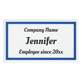 Business Name Tags With Blue Rectangle by Cherylsart at Zazzle