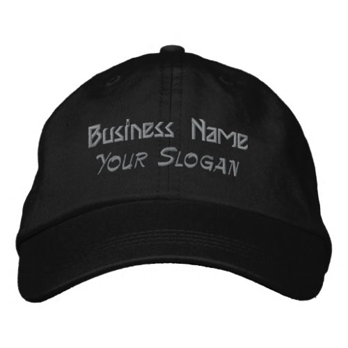 Business Name Text Custom Black Cap Hats Caps