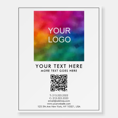 Business Name Text Logo Template Vertical White Foam Board