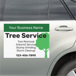 Business Name Tree Service Contractor Services Car Magnet