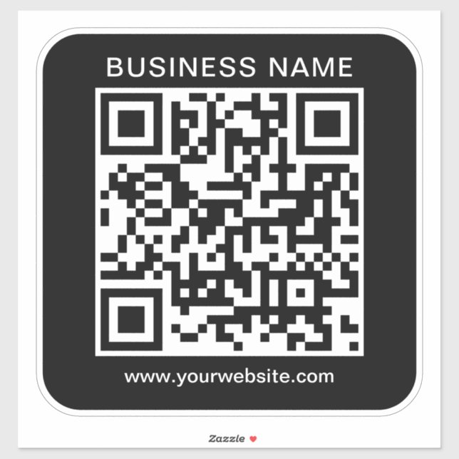 Business Name Url QR Code Template Custom Large Sticker (Sheet)