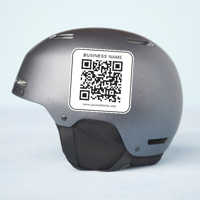 Business Name Url QR Code Template Simple Custom Sticker (Helmet Side)