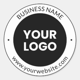 Business Name & Website or Slogan, Thank You Etc. Classic Round Sticker