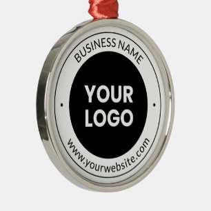 Business Name & Website or Slogan, Thank You Etc. Metal Ornament