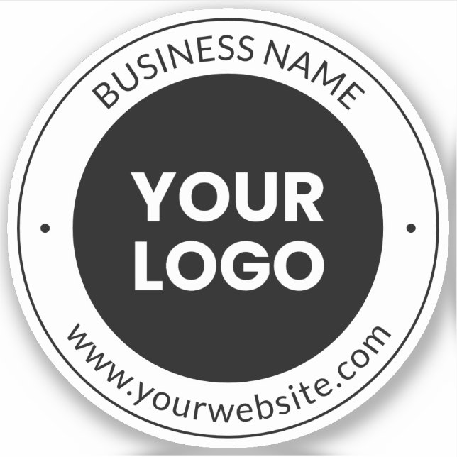 Business Name & Website or Slogan, Thank You Etc. Sticker (Front)