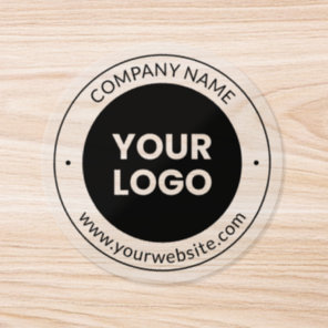 Business Name & Website or Slogan Transparent Classic Round Sticker