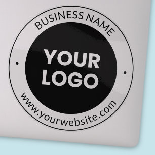 Business Name & Website or Slogan Transparent Sticker