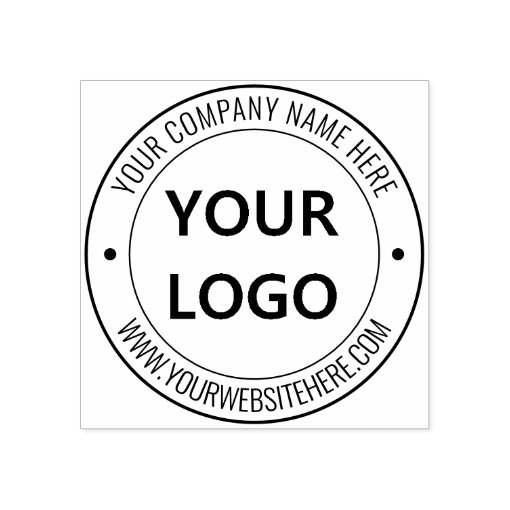 Business Name Website Professional Stamp with Logo | Zazzle