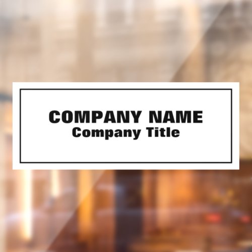 Business Name Window Cling