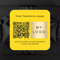 Business name yellow logo qr code