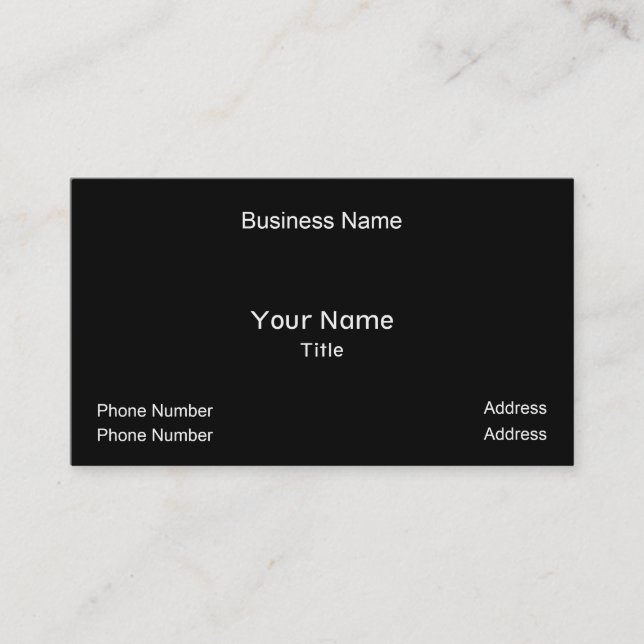 Business Name, Your Name, Title, Phone Number, ... Business Card (Front)