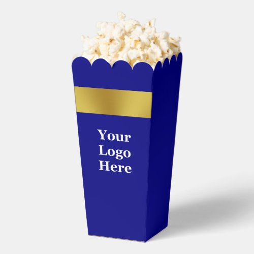 Business Navy Blue and Gold Your Logo Here Favor Boxes