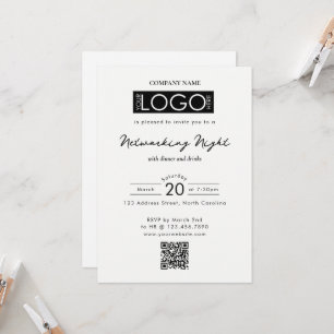 Business Networking Dinner Event Logo QR Code Invitation