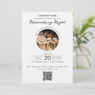 Business Networking Dinner Event Photo QR Code Invitation
