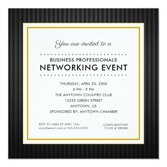business networking event black and gold invitation invitations companies