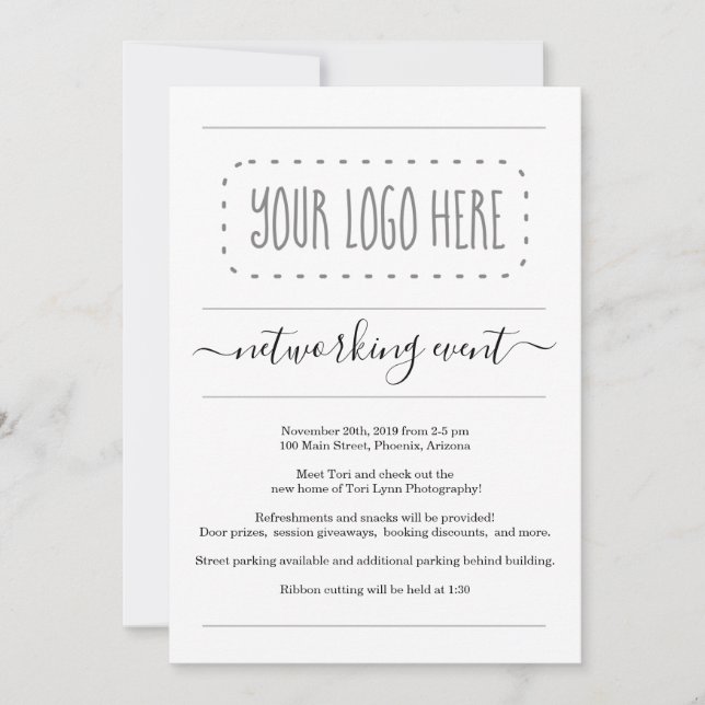 Business Networking Event Invitation - Add Logo (Front)