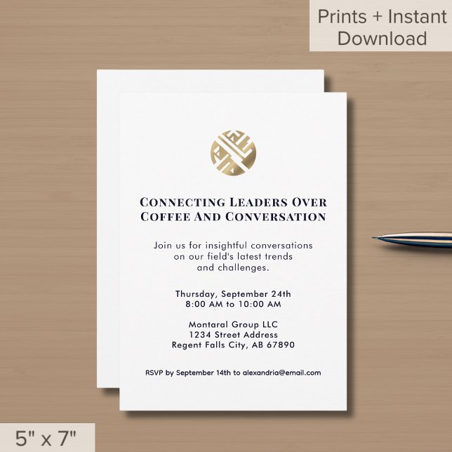 Business Networking Event Invitation with Logo (Creator Uploaded)