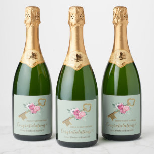 Business New Home Congratulations Real Estate Sparkling Wine Label