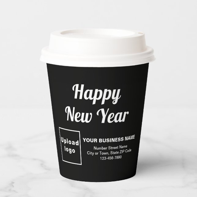 Business New Year Black Paper Cup (Front)