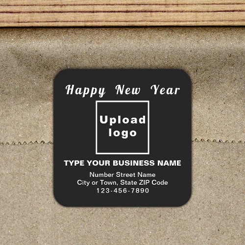 Business New Year Black Square Sticker