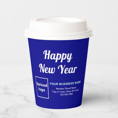 Business New Year Blue Paper Cup