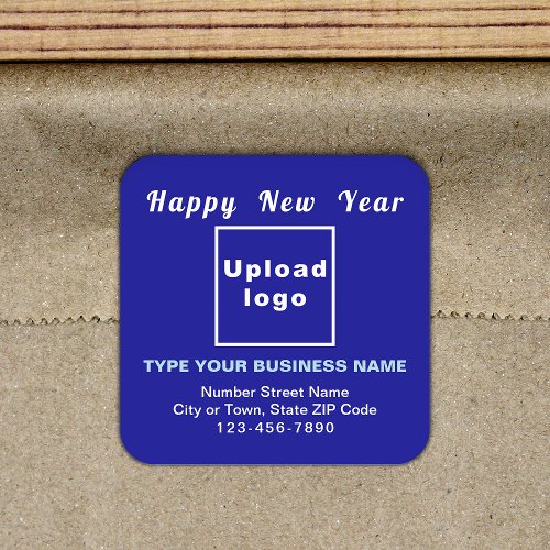 Business New Year Blue Square Sticker