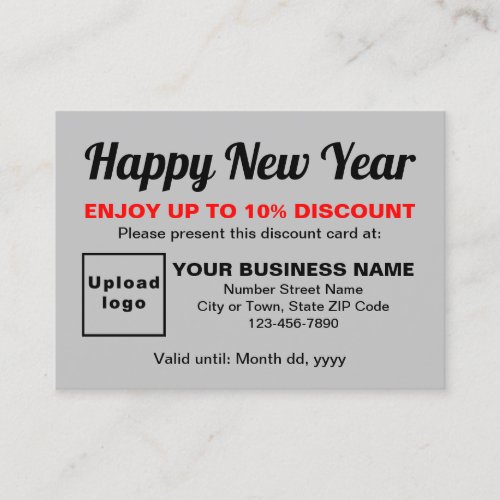 Business New Year Gray Discount Card