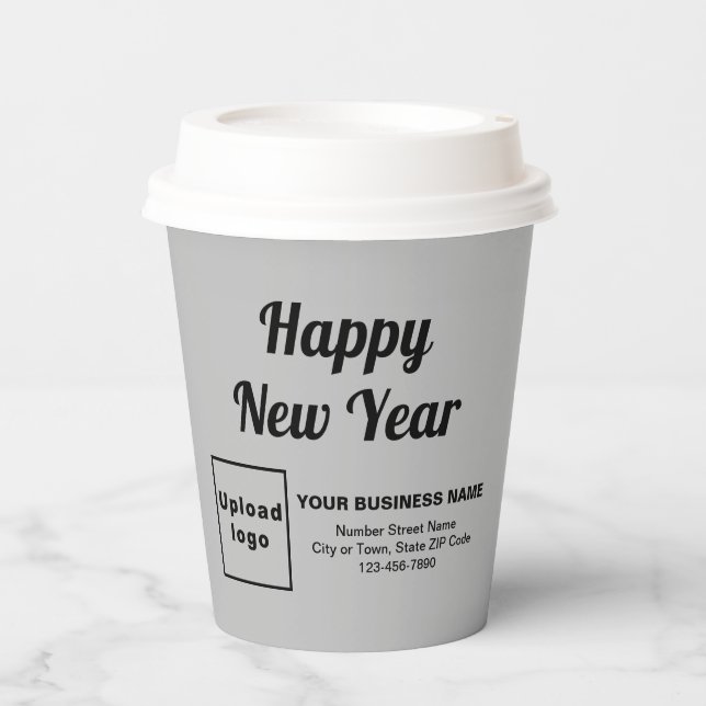 Business New Year Gray Paper Cup (Front)