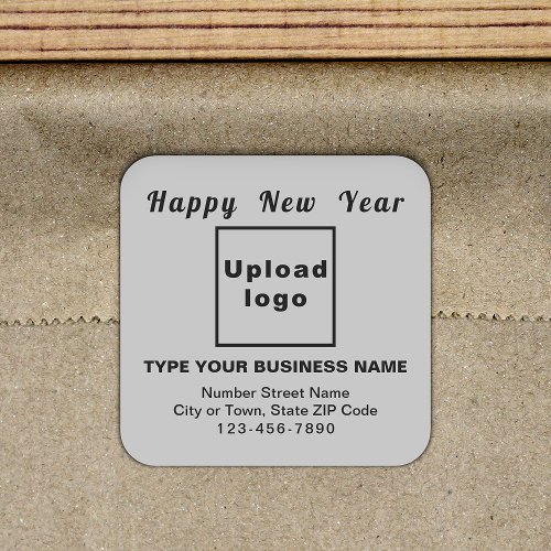 Business New Year Gray Square Sticker