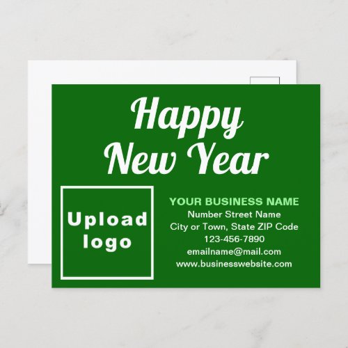 Business New Year Green Holiday Postcard