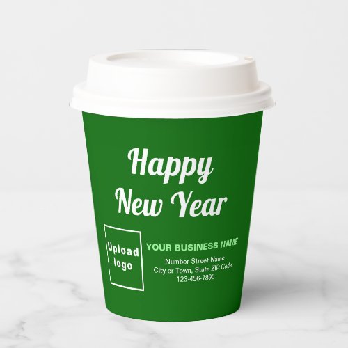Business New Year Green Paper Cup