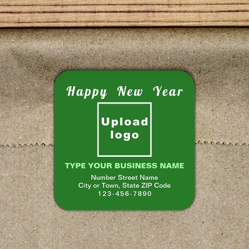 Business New Year Green Square Sticker