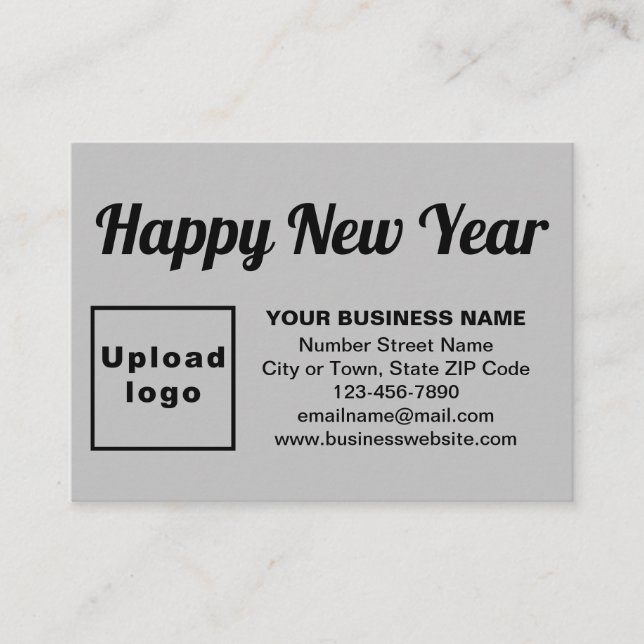 Business New Year Greeting on Gray Enclosure Card (Front)