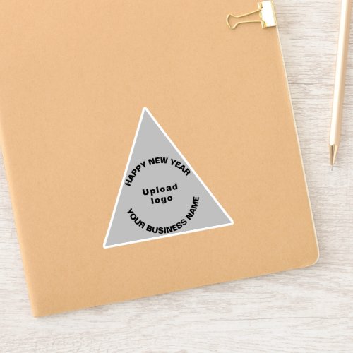 Business New Year Greeting on Gray Triangle Vinyl Sticker