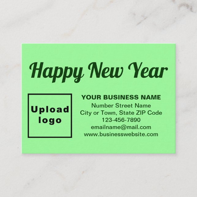 Business New Year Greeting on Light Green Enclosure Card (Front)