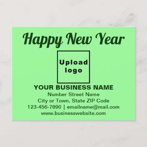 Business New Year Greeting on Light Green Postcard