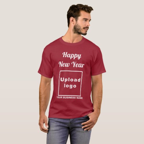Business New Year Greeting on Maroon T_Shirt