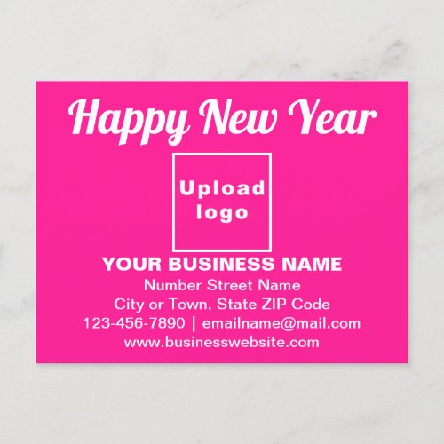 Business New Year Greeting on Pink Postcard