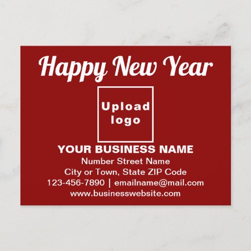 Business New Year Greeting on Red Postcard