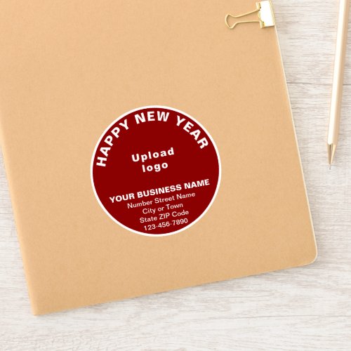 Business New Year Greeting on Red Round Vinyl Sticker