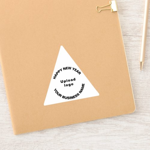 Business New Year Greeting on White Triangle Vinyl Sticker
