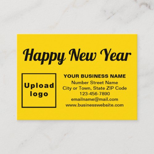 Business New Year Greeting on Yellow Enclosure Card