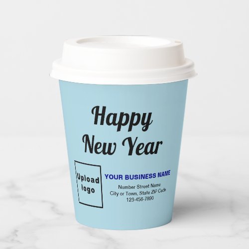 Business New Year Light Blue Paper Cup