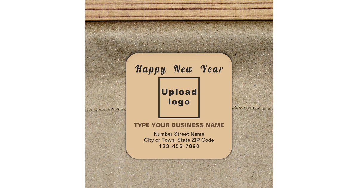 Sticker Light Brown Business New Year Light Brown Square Sticker | Zazzle
