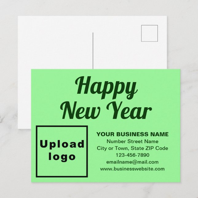 Business New Year Light Green Holiday Postcard (Front/Back)