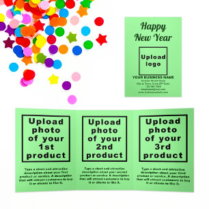 Business New Year Light Green Trifold Card