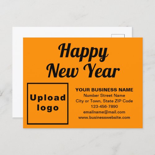 Business New Year Orange Color Holiday Postcard