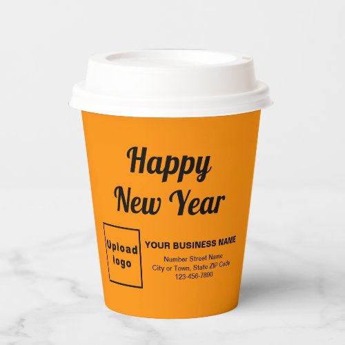 Business New Year Orange Color Paper Cup
