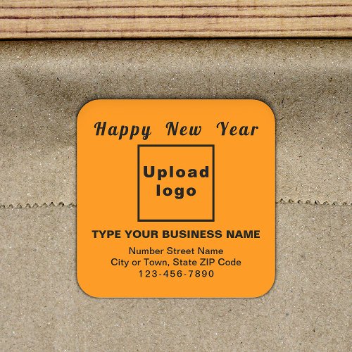 Business New Year Orange Square Sticker